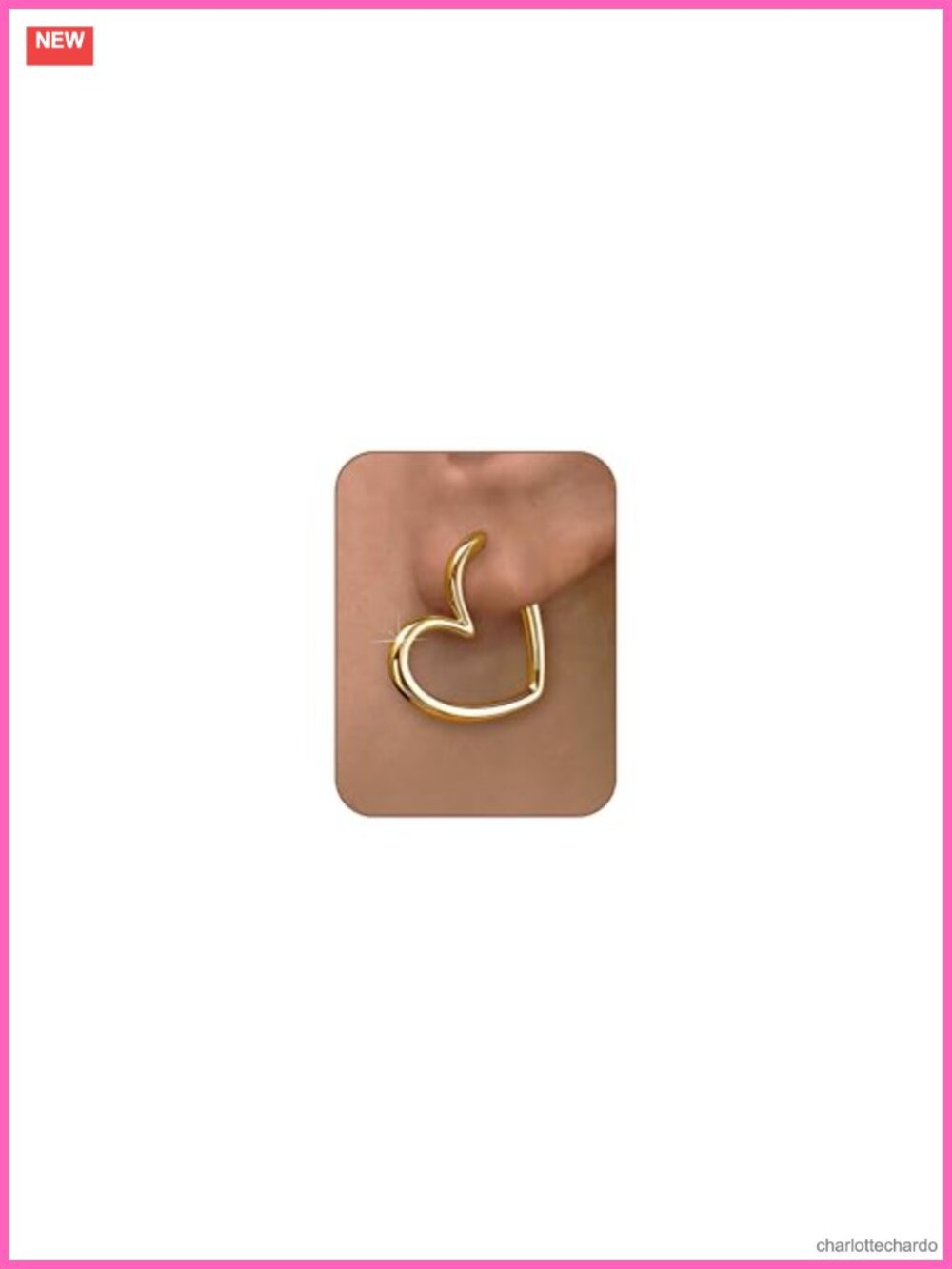 14K Gold Plated Heart Hoop Earrings Huggie Hoops Hypoallergenic